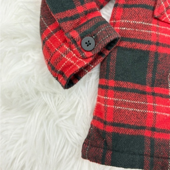 Zara Kids Toddler Plaid Red Button Down Pockets Faux Flannel Jacket Sz 2-3 Yrs - Picture 11 of 14